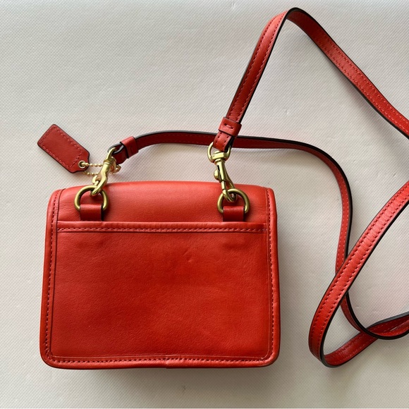 Coach Orange Turn Lock Mini Leather Crossbody Bag - Picture 3 of 16